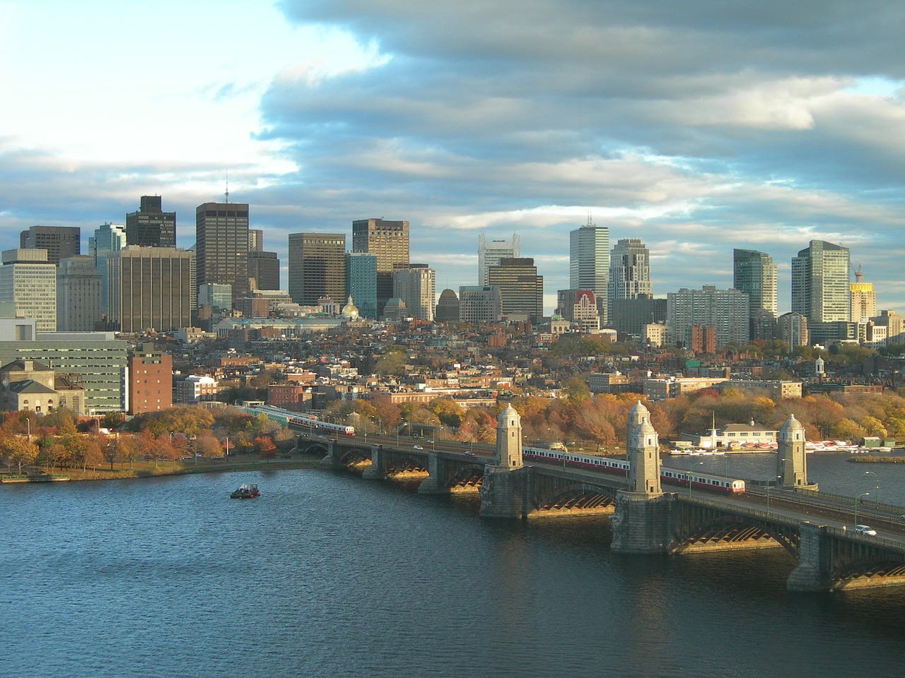 skyline boston city free photo