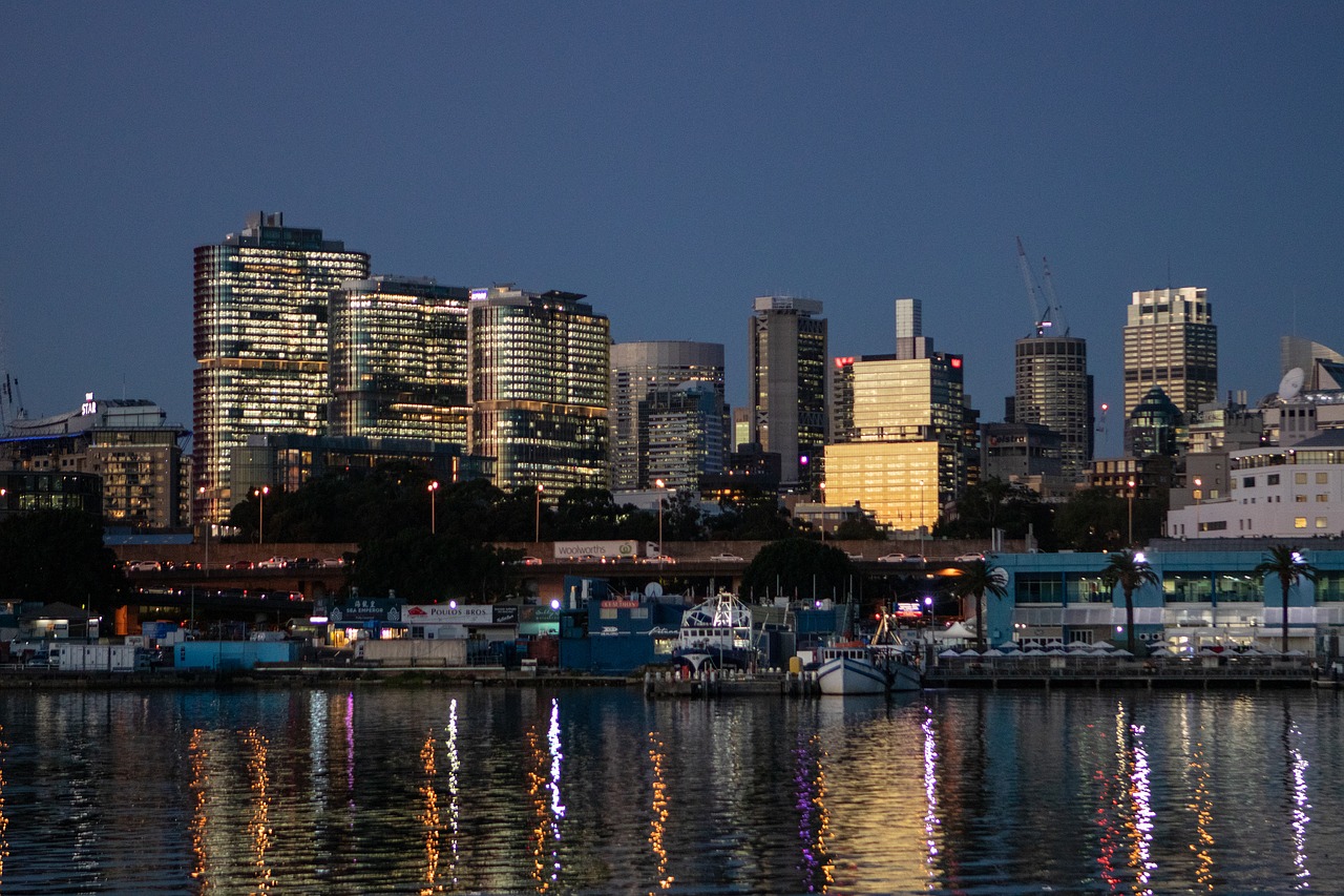 skyline  city  dusk free photo