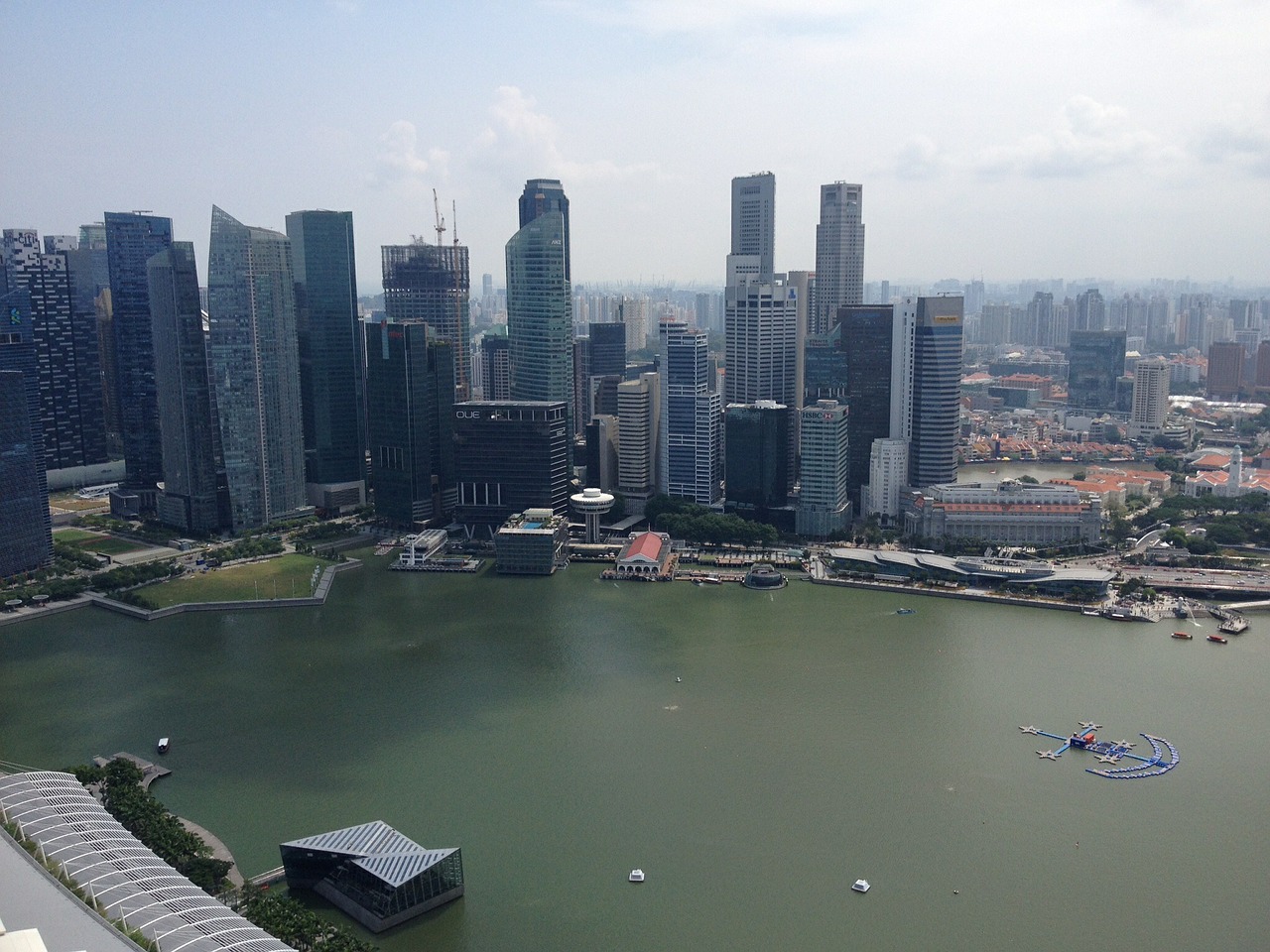 skyline city singapore free photo