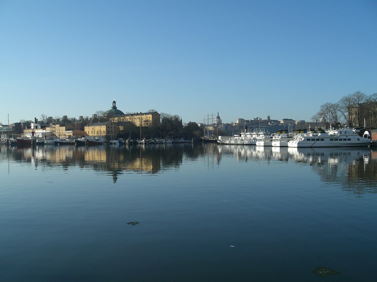 skyline stockholm water free photo