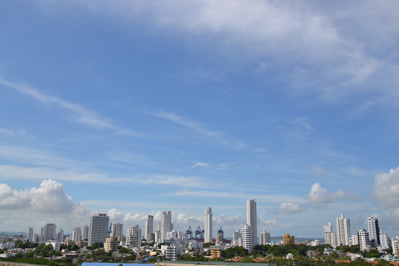 skyline city colombia free photo