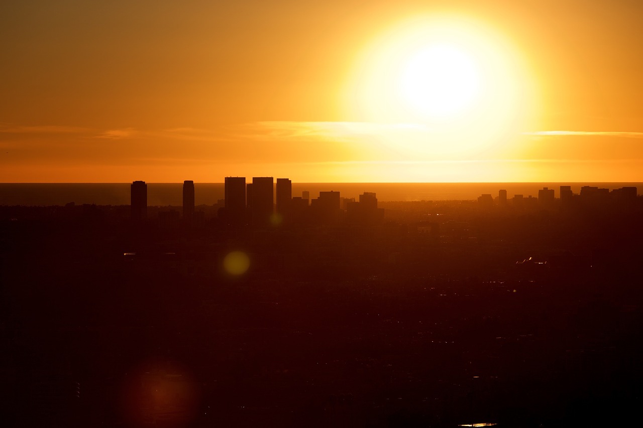 skyline sunset sunrise free photo