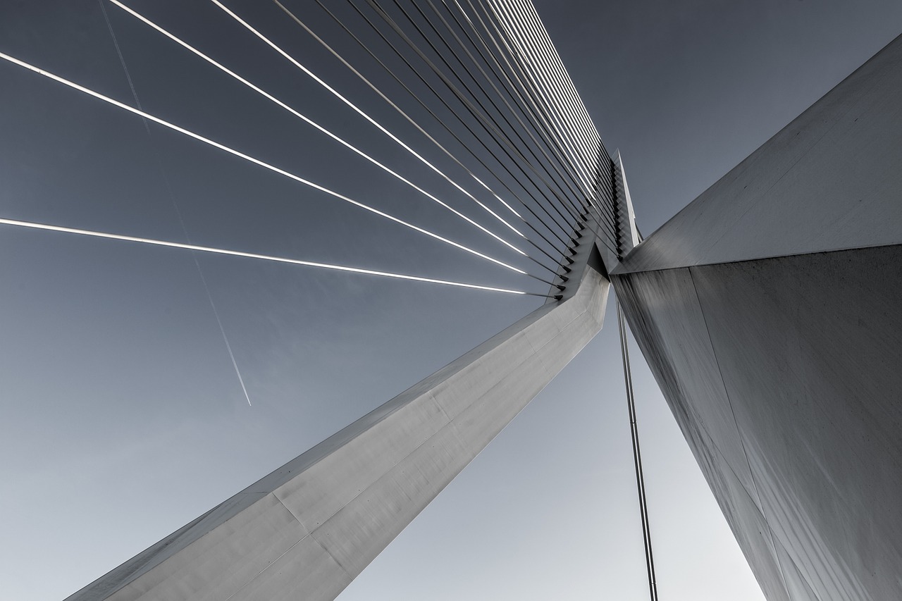 suspension bridge concrete architecture free photo