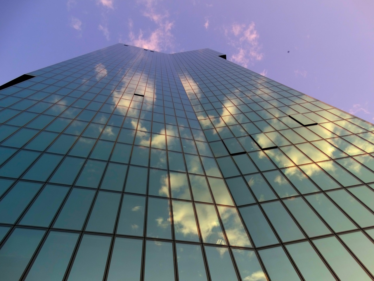 skyscraper facade clouds free photo