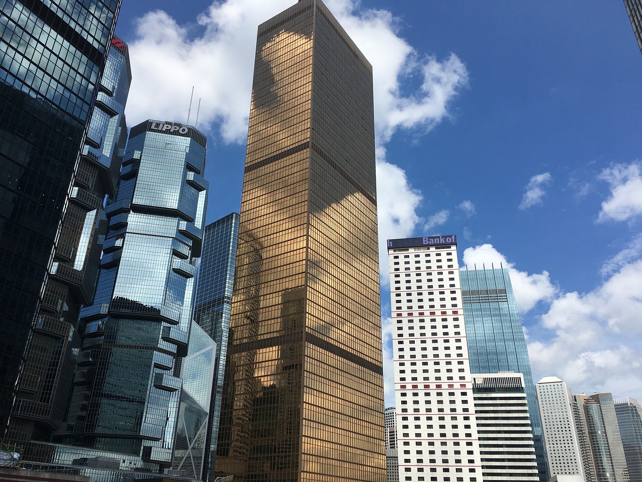 skyscrapers hong kong modern buildings free photo