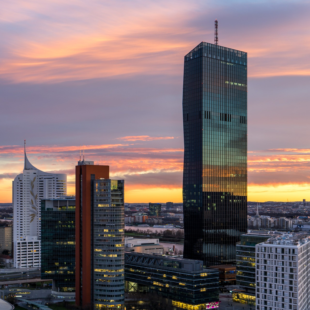 skyscrapers vienna square free photo