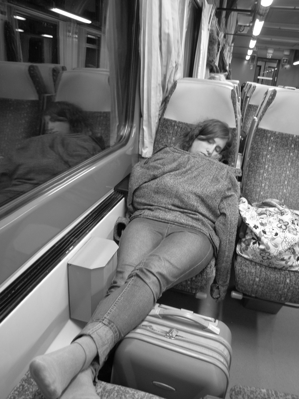 sleep man train free photo