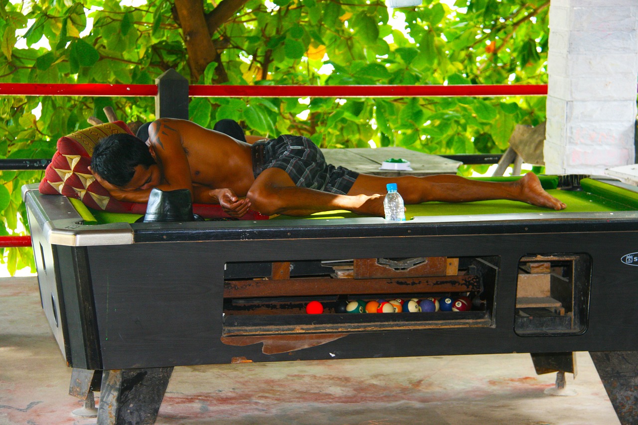 sleeping pool table thailand free photo