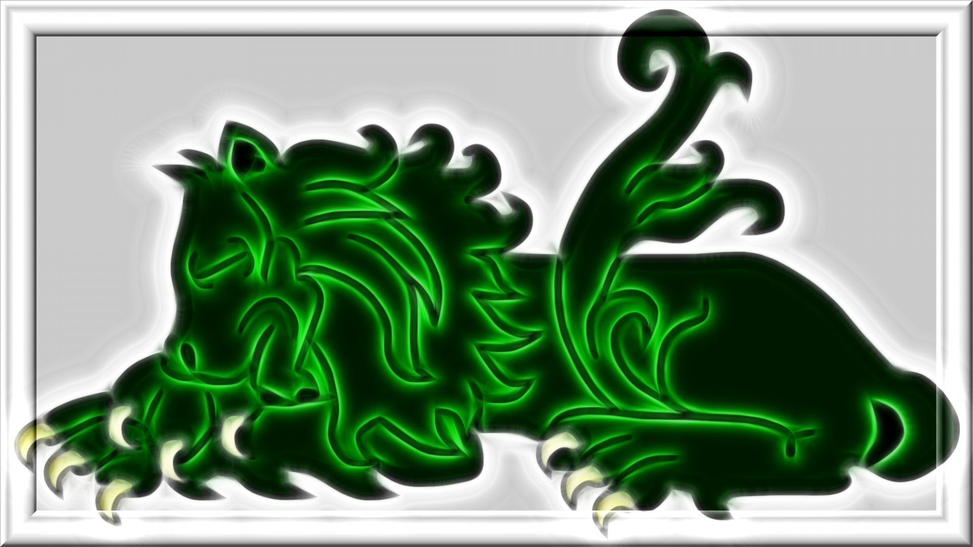 fractal lion green free photo