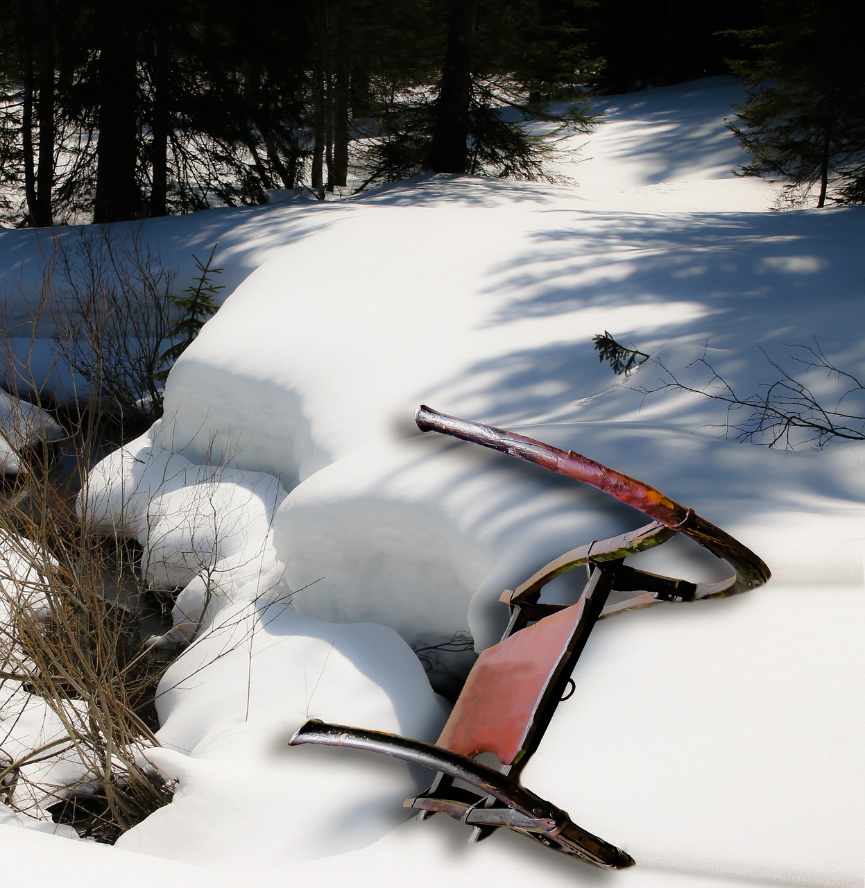 slide winter snow free photo