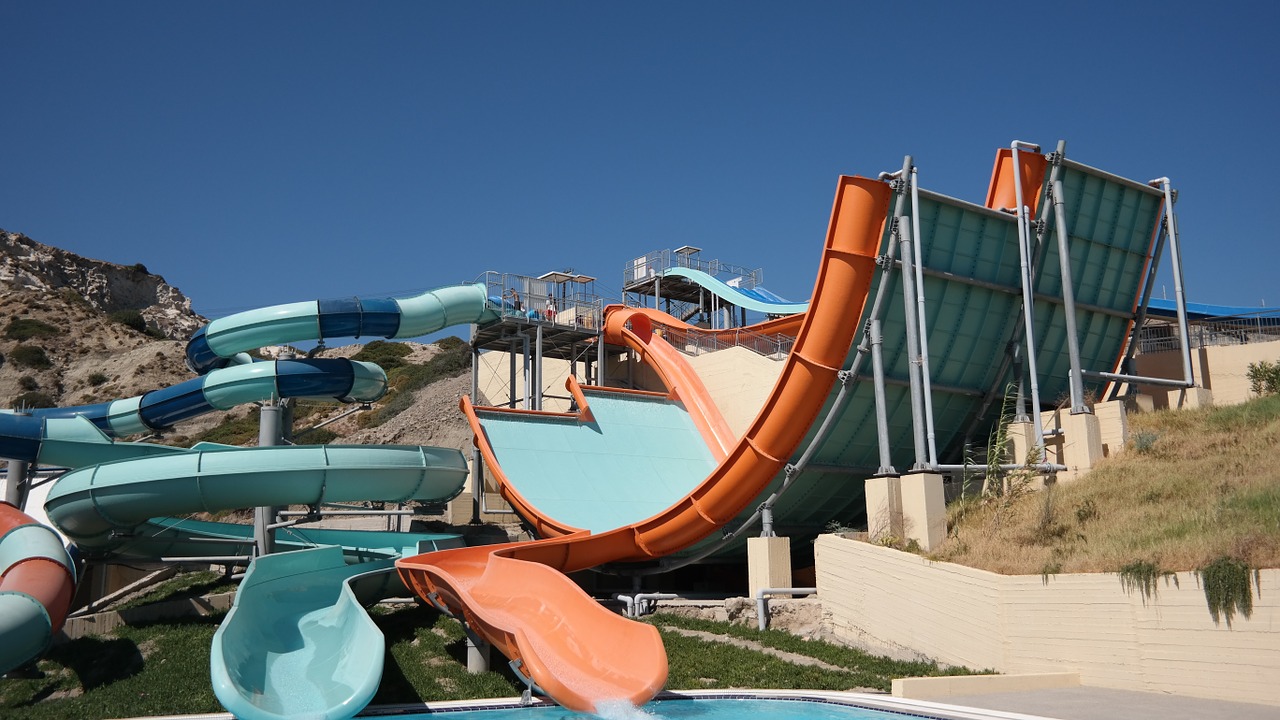 slide swimming pool blue free photo