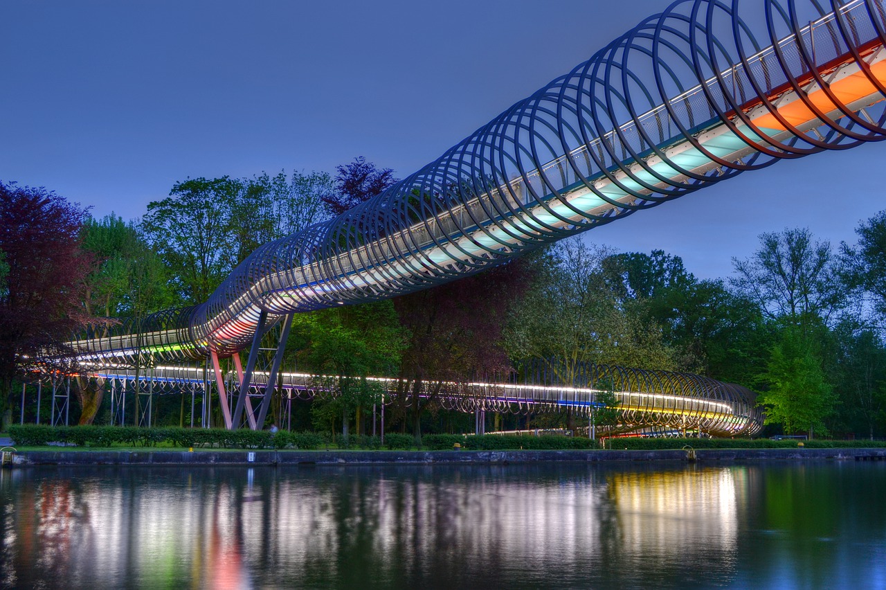 slinky springs to fame  bridge  oberhausen free photo