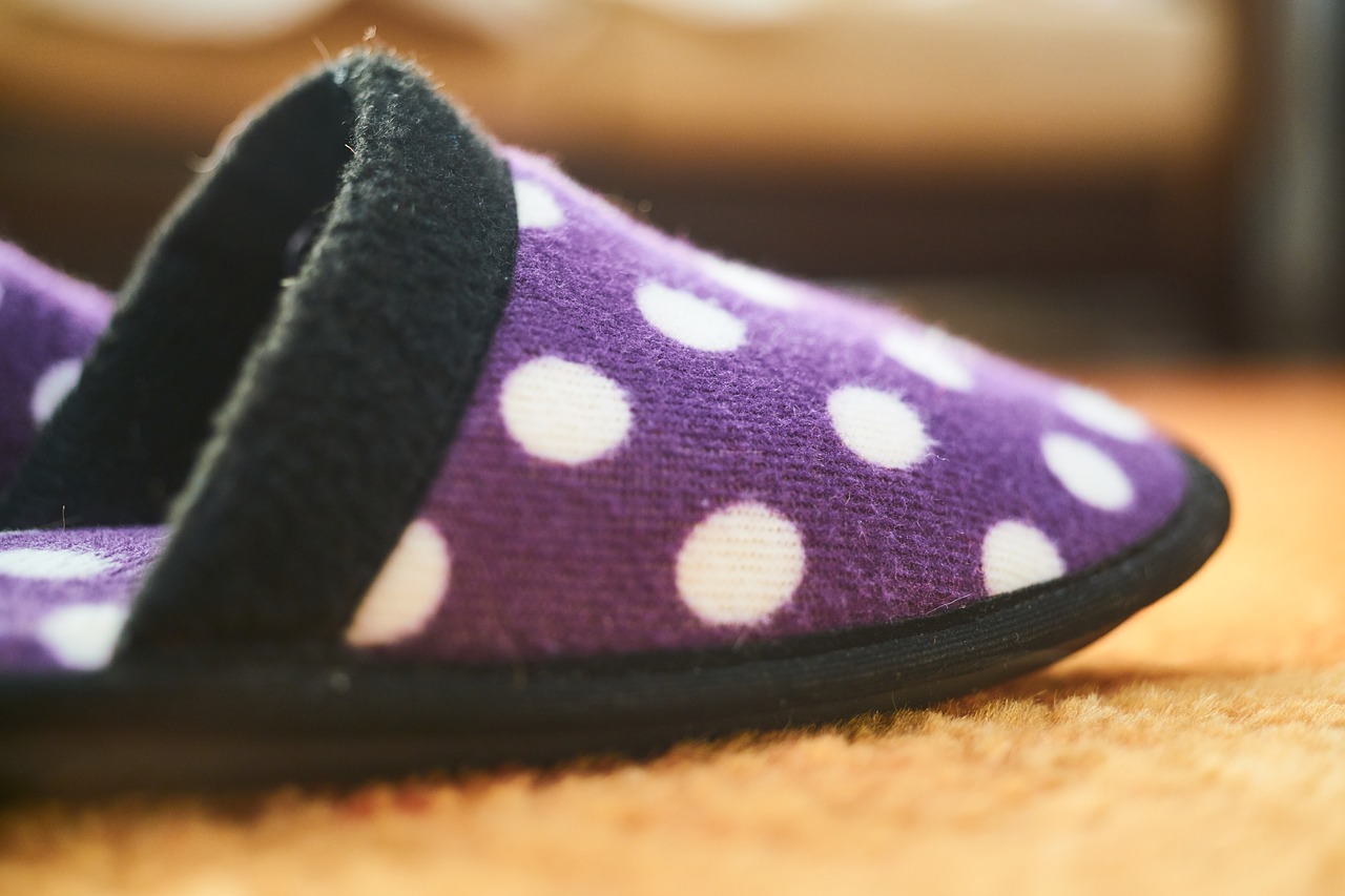slippers purple spotted free photo