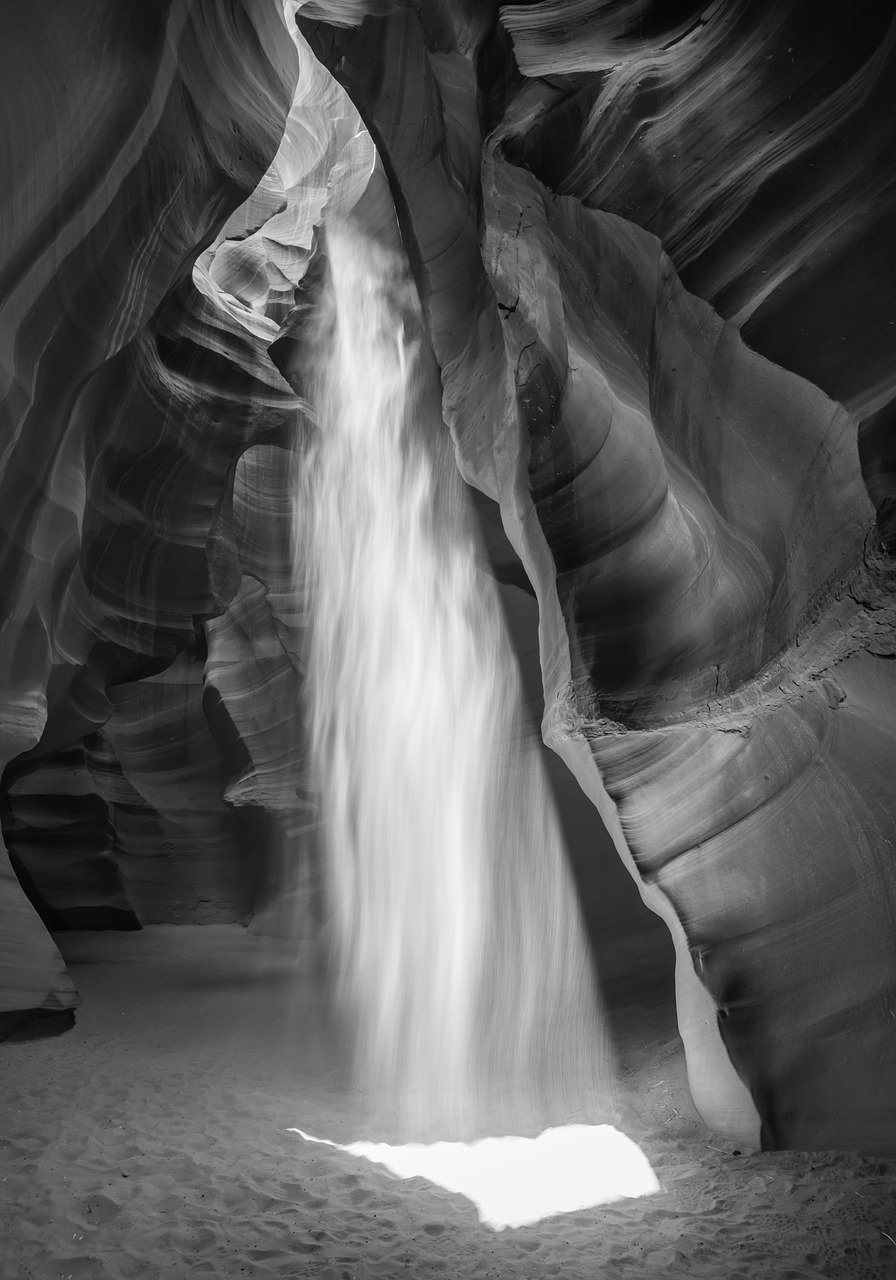 slot canyon black and white black free photo