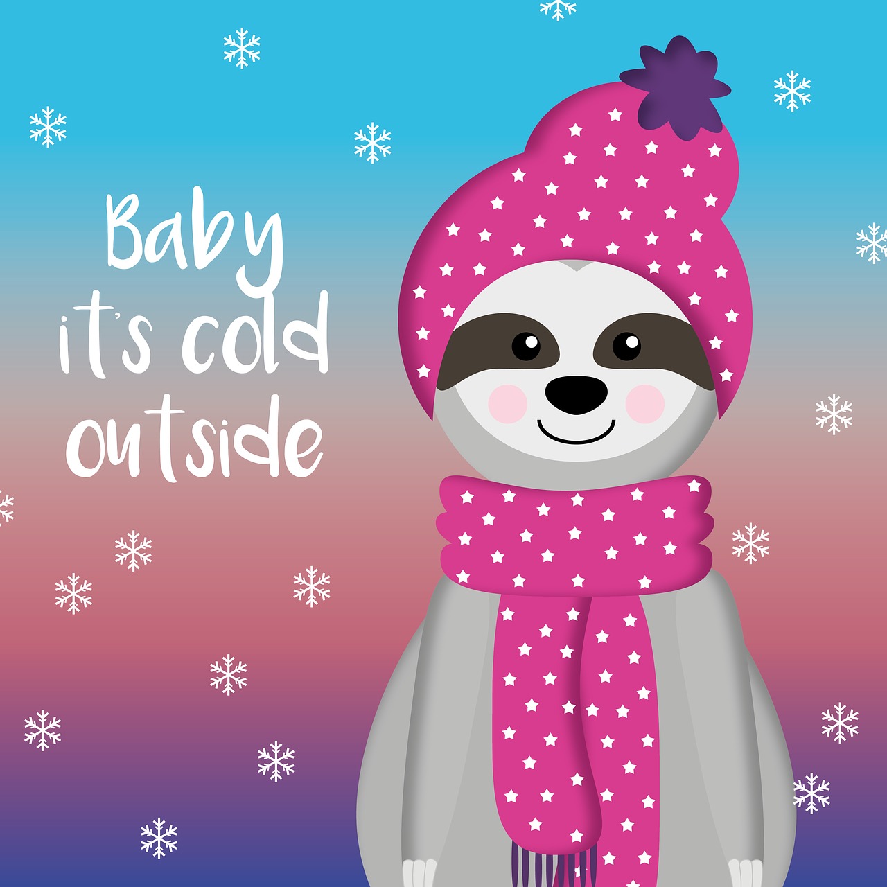 sloth  winter  christmas free photo