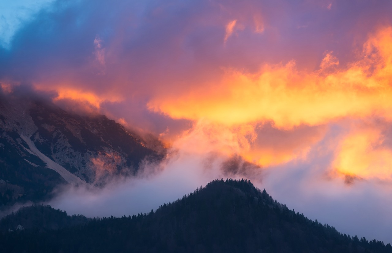 slovenia sunrise mountains free photo