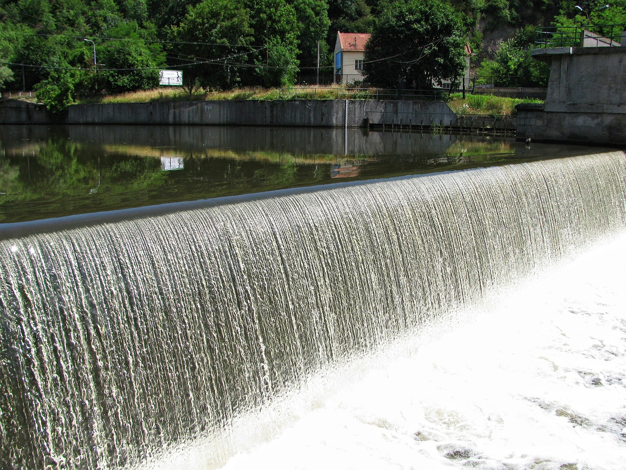 sluice waterfall natural water free photo