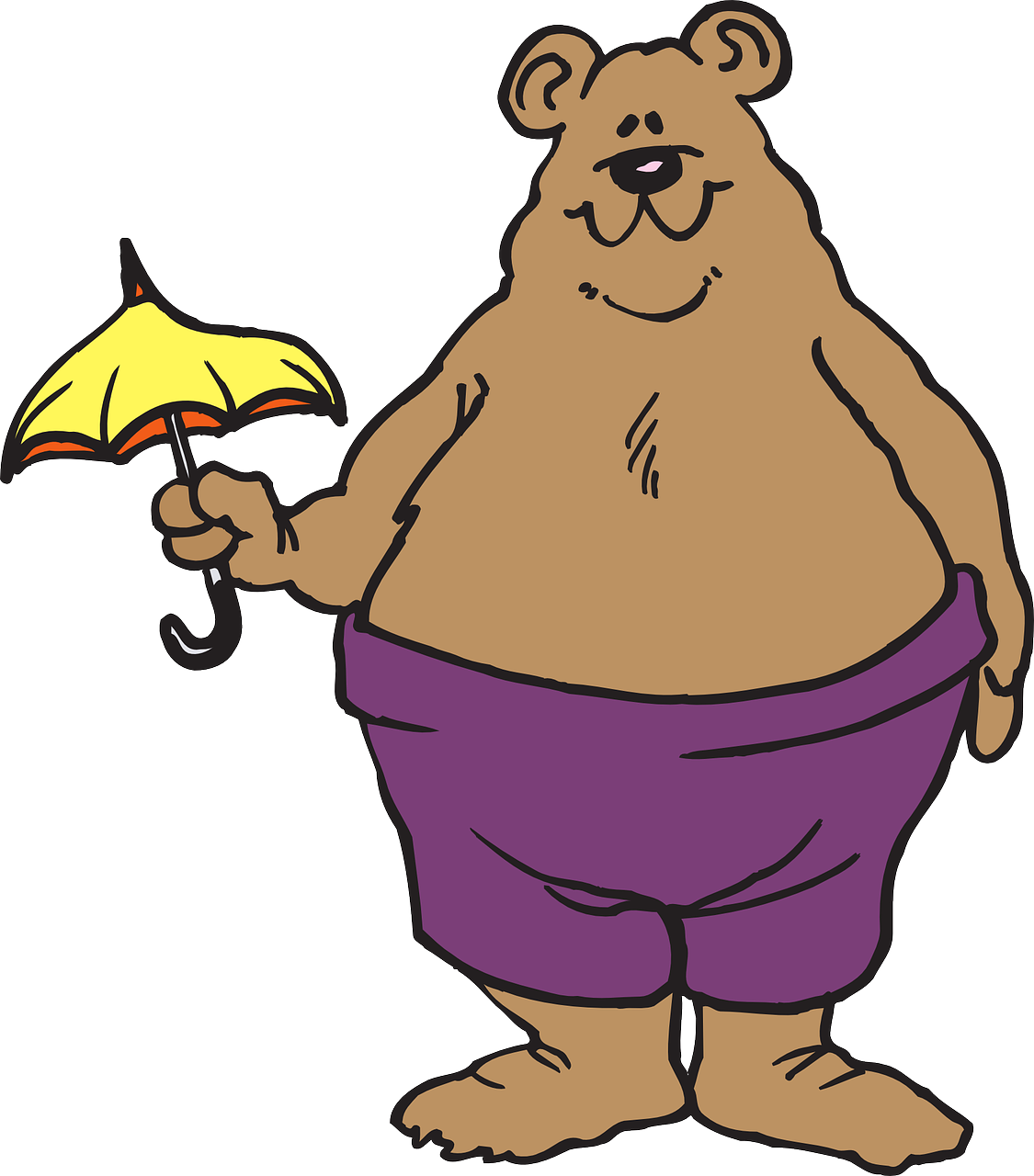 small,umbrella,big,bear,cute,holding,standing,free vector graphics,free pictures, free photos, free images, royalty free, free illustrations, public domain