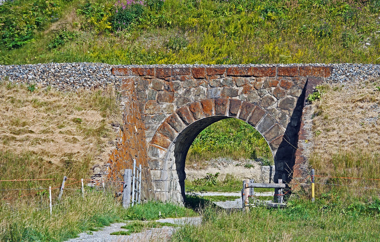 small stone bridge railway embankment natural stone free photo