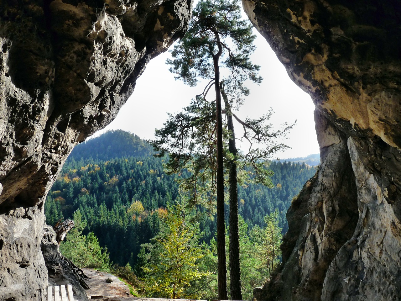 small stone cave rock climb free photo