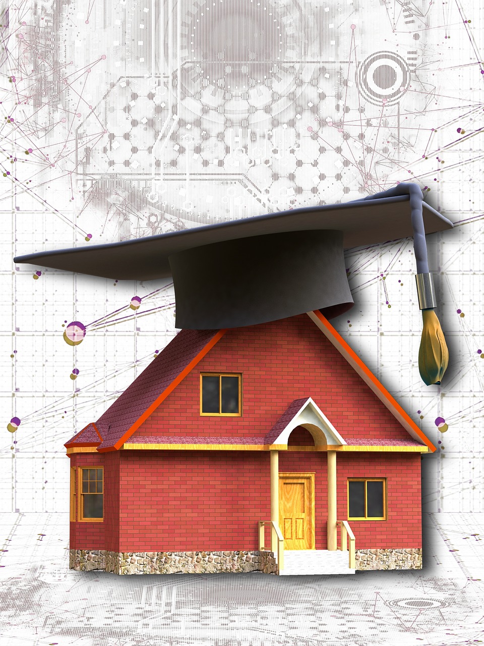 smart home  house  mortarboard free photo