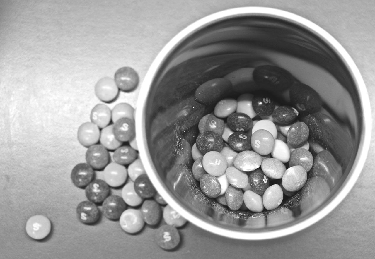 smarties candy black white free photo