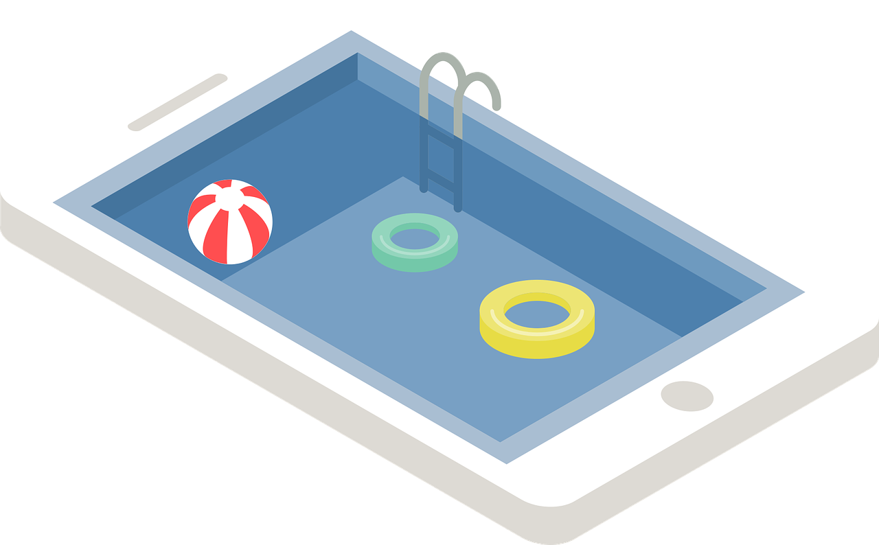 smartphone swimming pool relax free photo