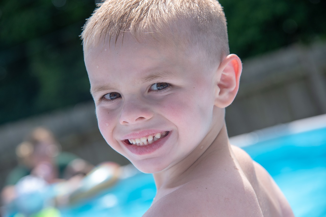 smile  swimming  pool free photo