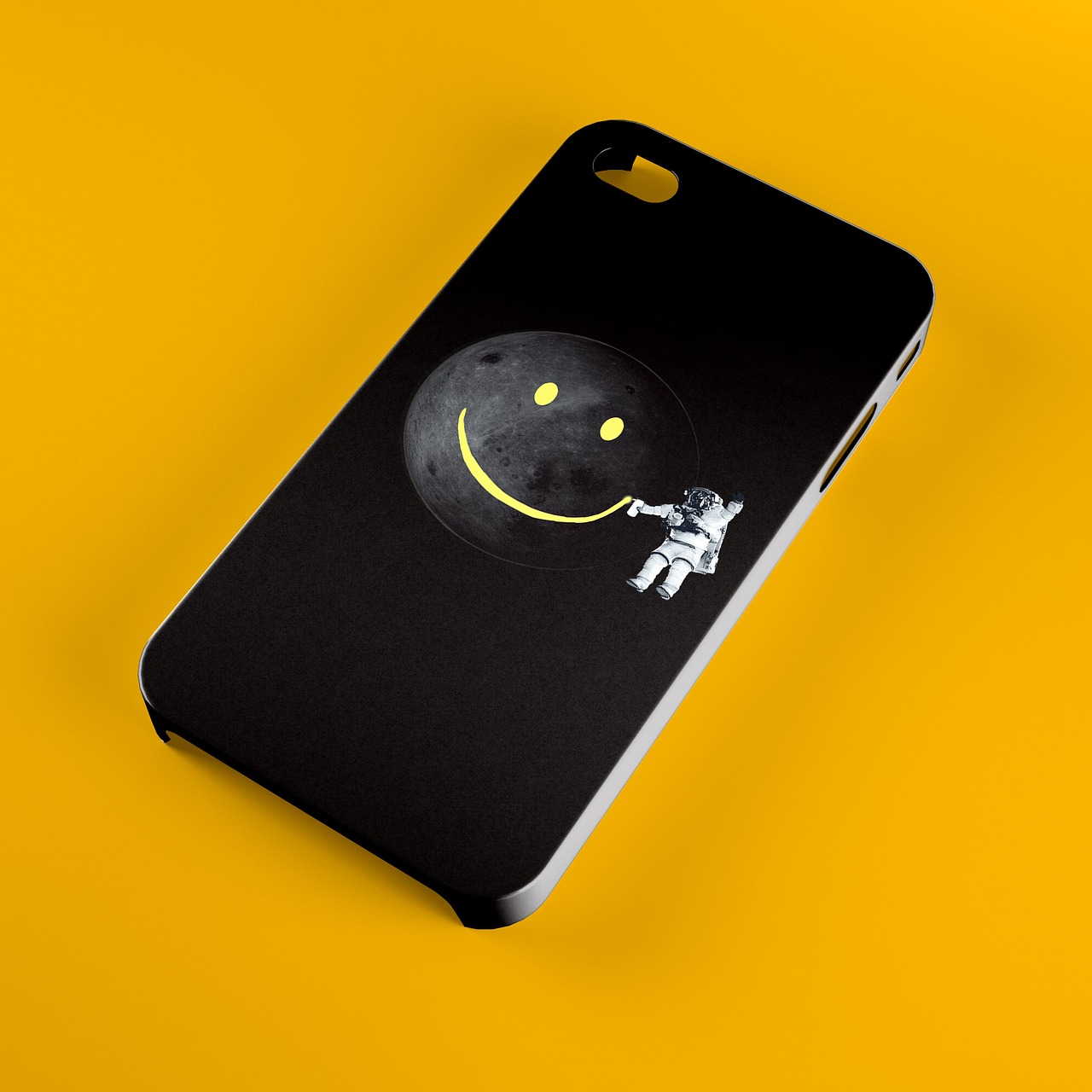 smiley face moon mobile phone shell free photo