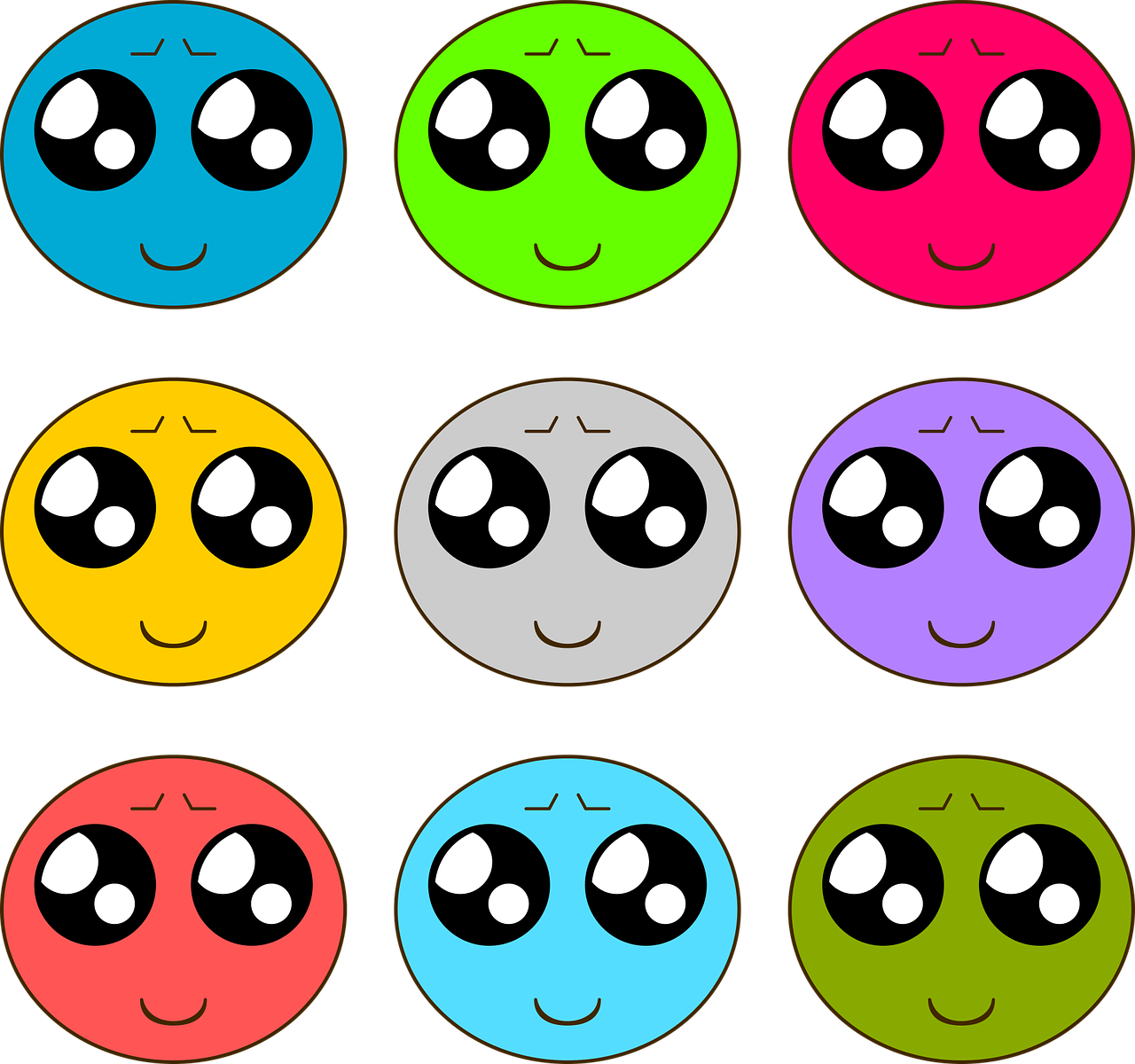 smileys colors happiness free photo