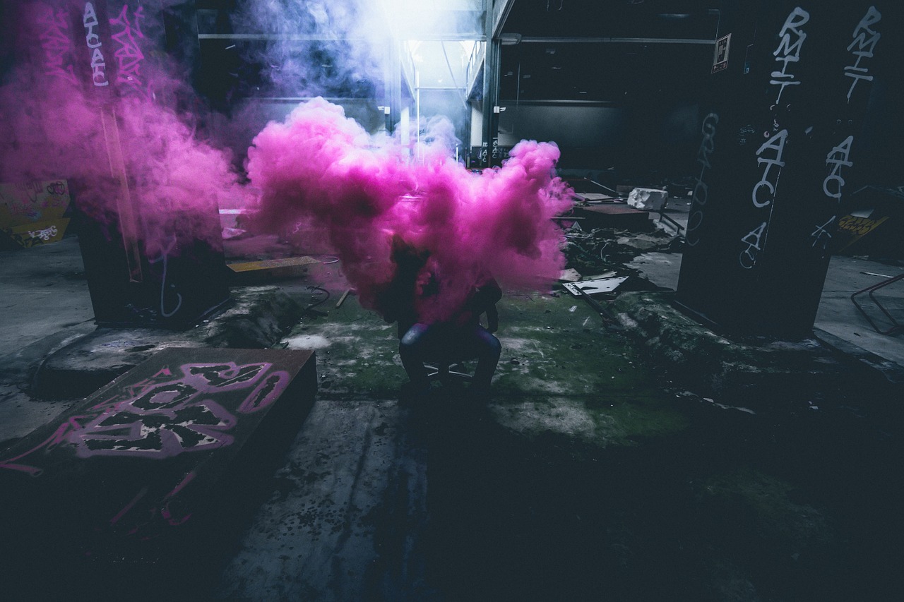 smoke pink graffiti free photo