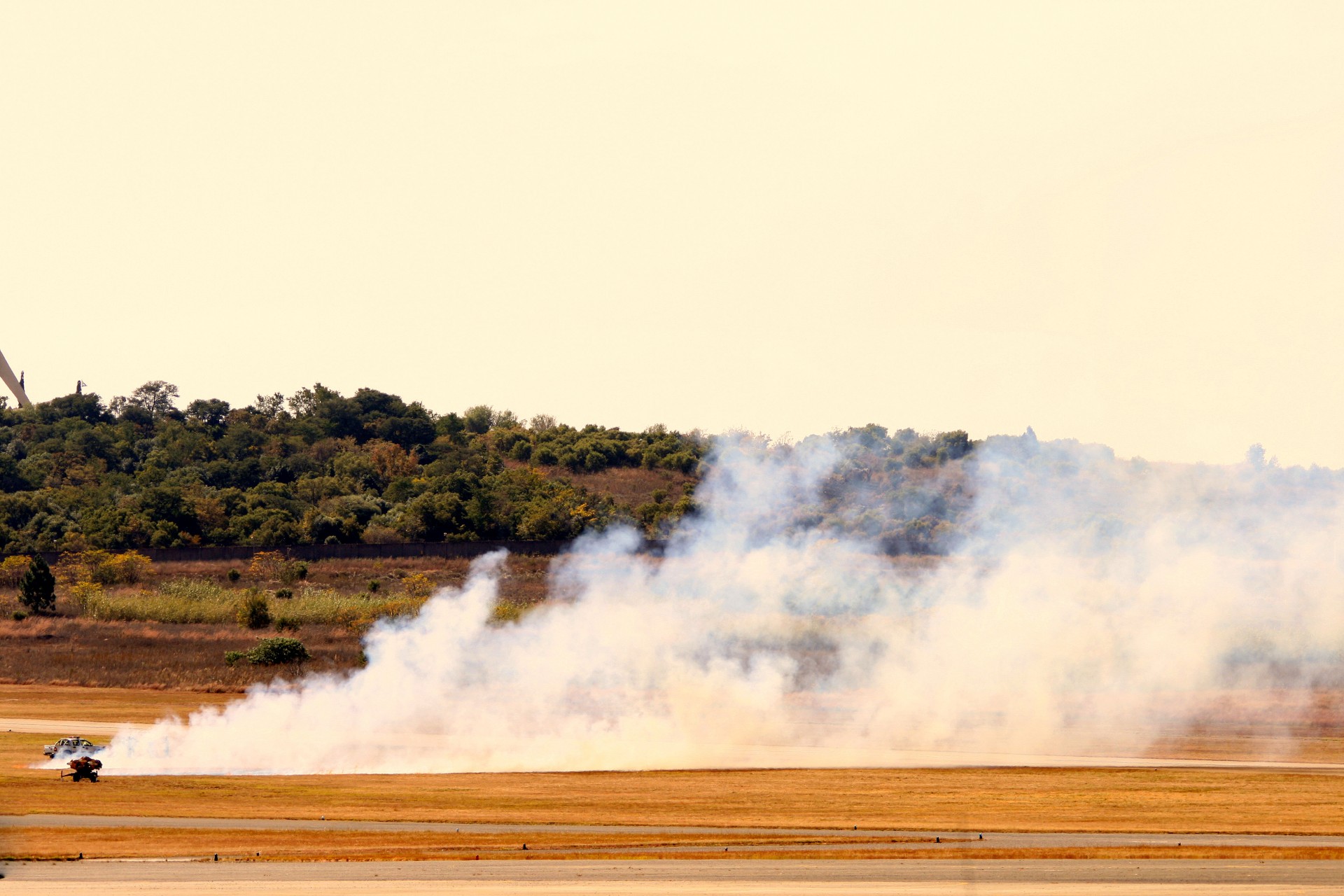airfield grass smoke free photo