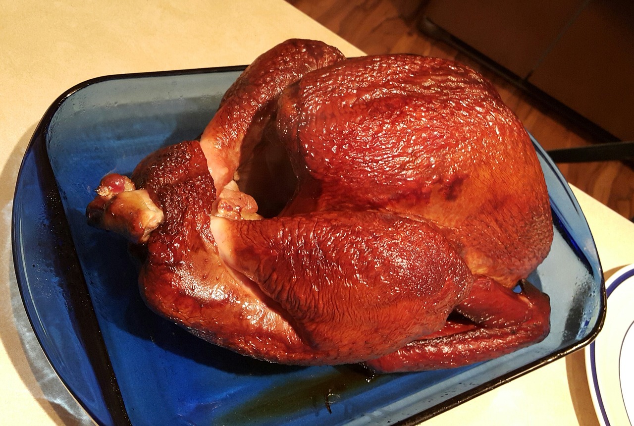 smoked turkey thanksgiving turkey free photo