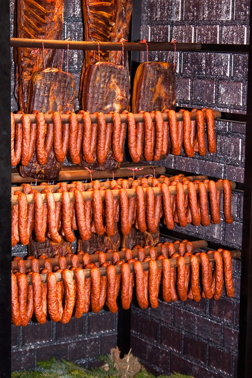 smoking bratwurst sausage free photo