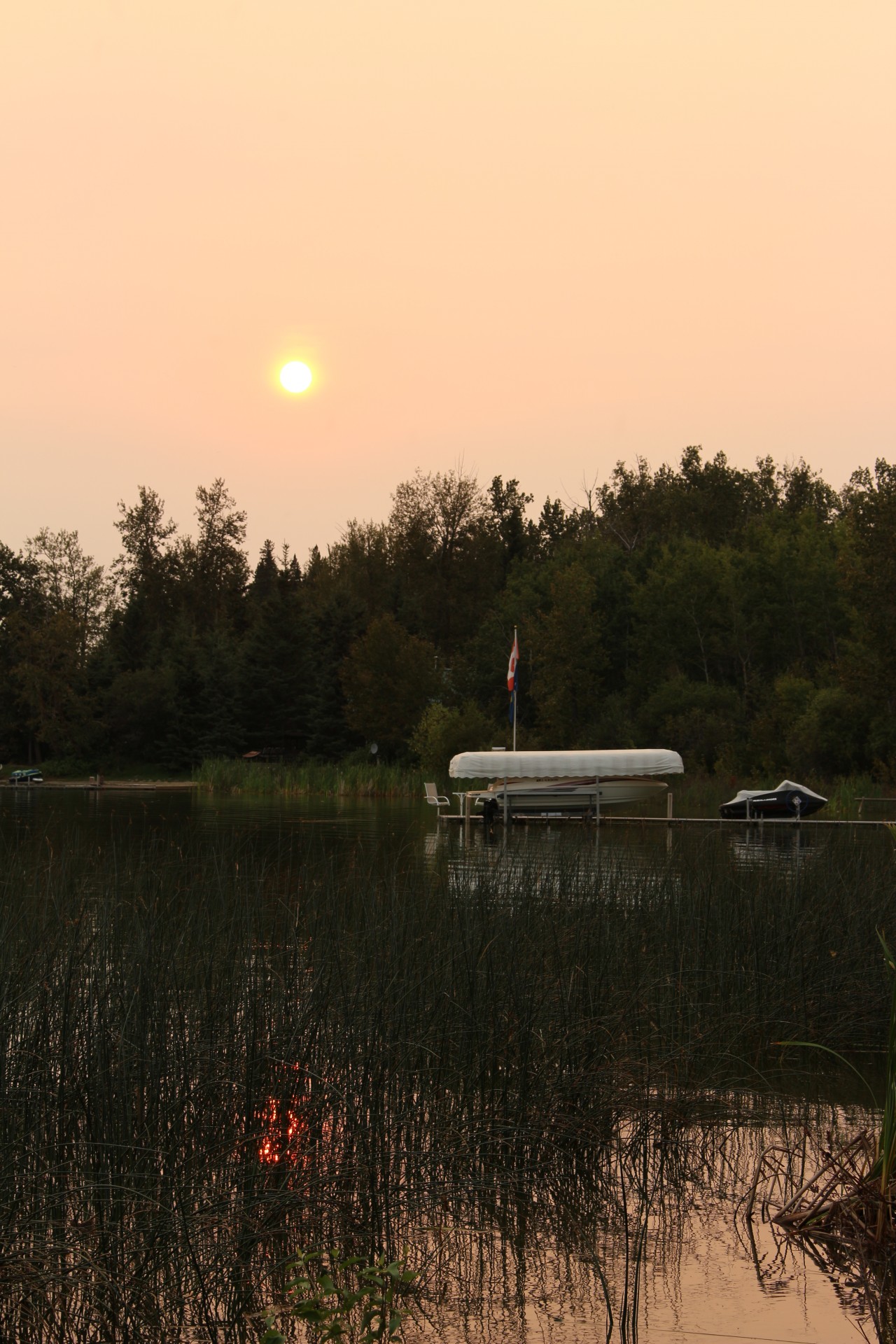 smoky orange sunset free photo