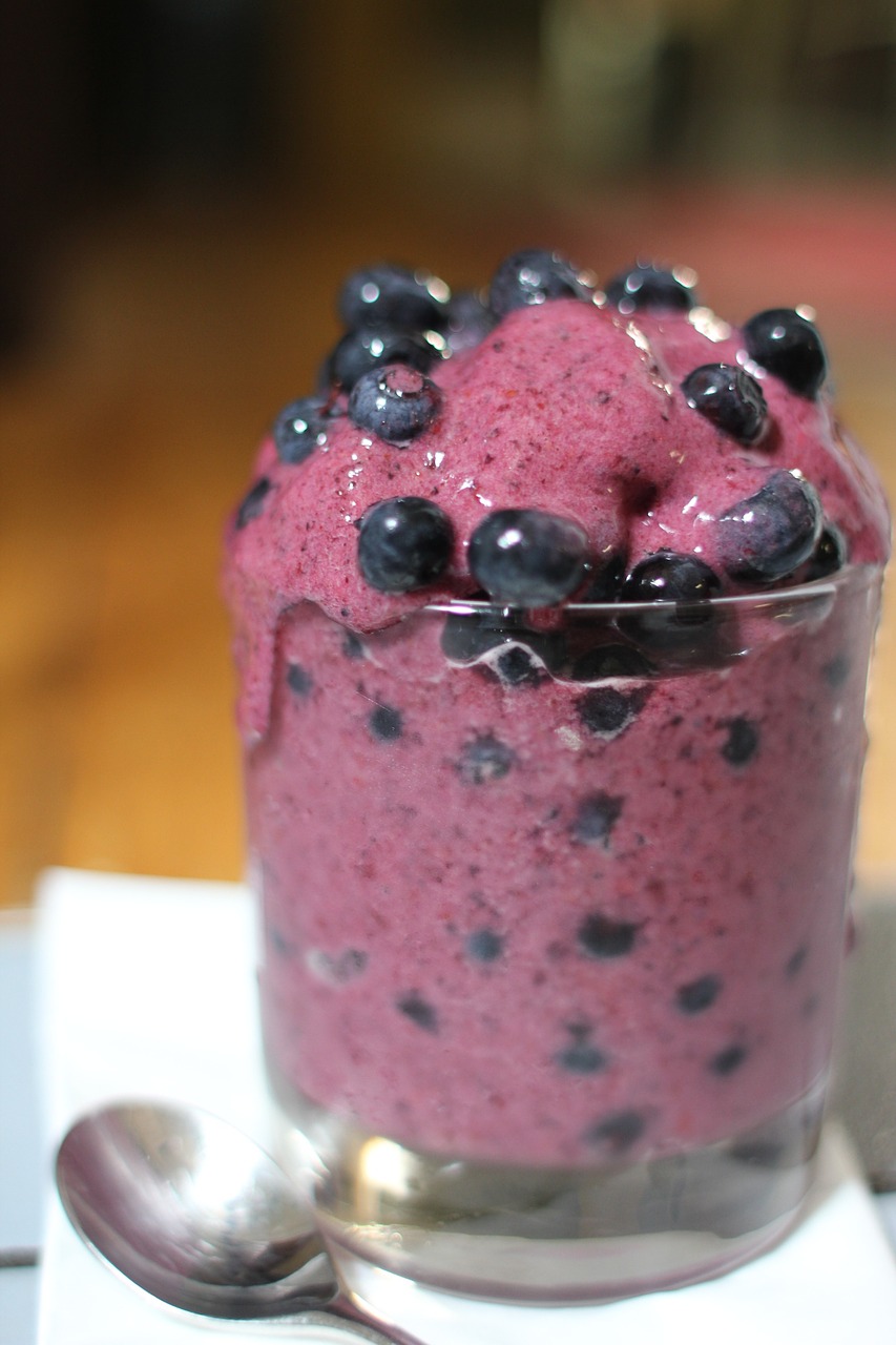 smoothie frozen blueberries free photo