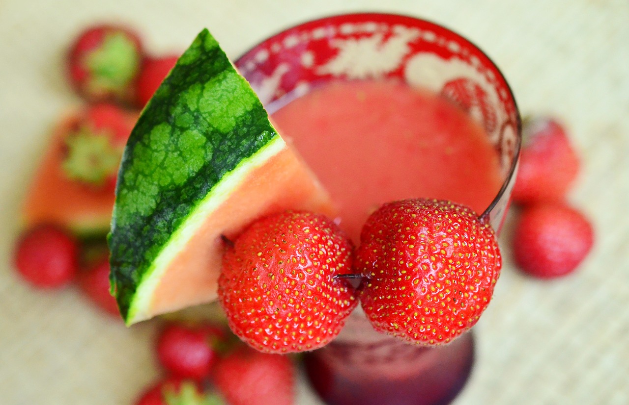 smoothie strawberries melon free photo