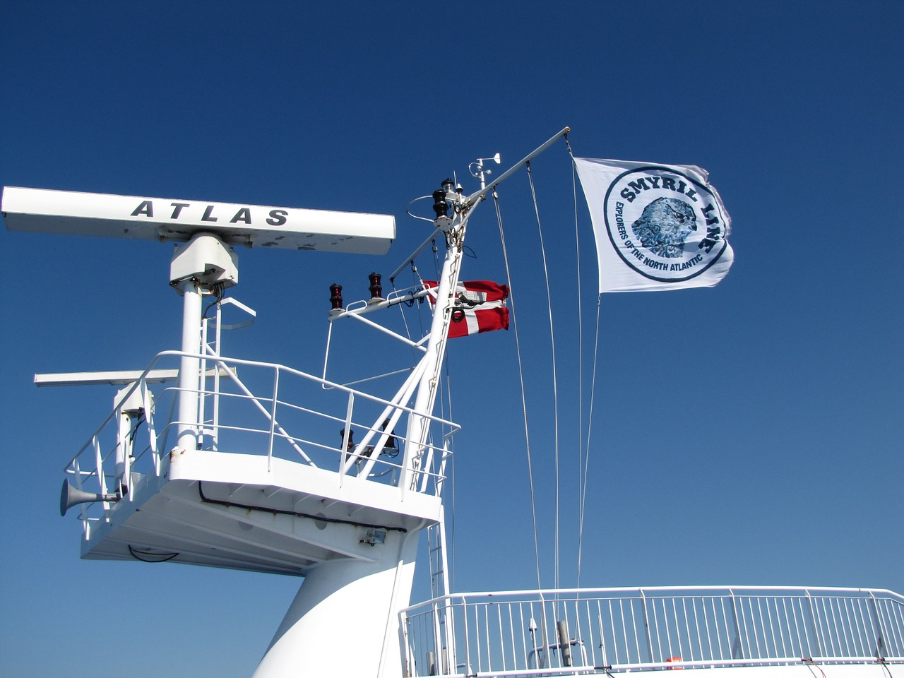 smyril line ferry flagpole free photo