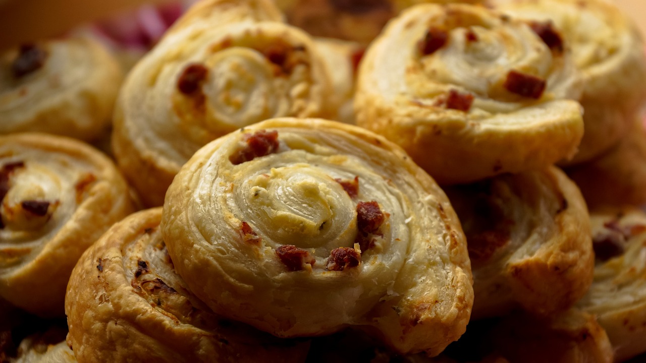 snack puff pastry bacon free photo
