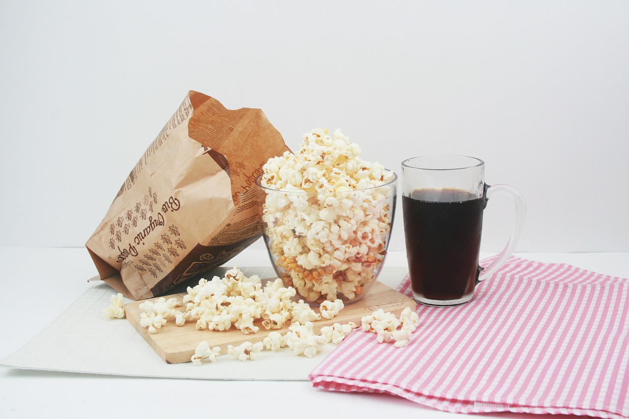 snack popcorn cola free photo