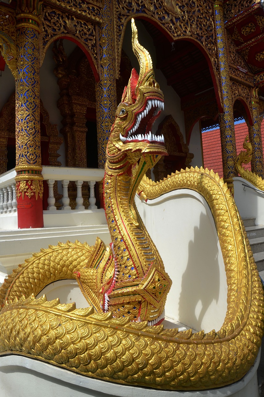 snake dragon temple free photo