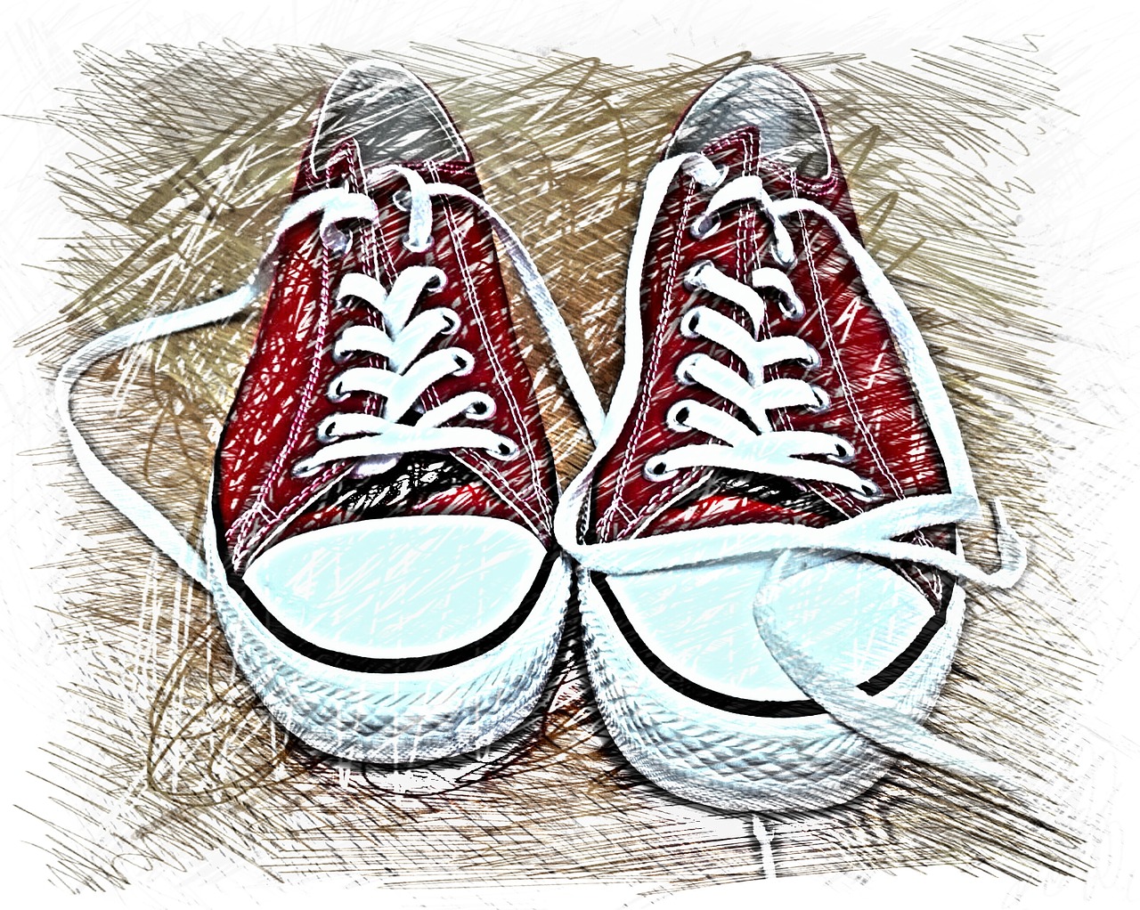 sneakers drawing colorful free photo