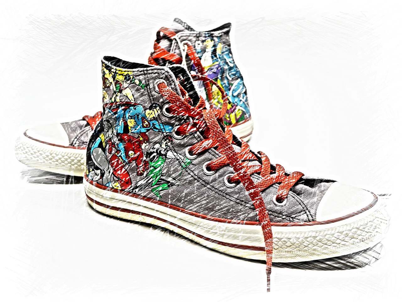 sneakers drawing colorful free photo