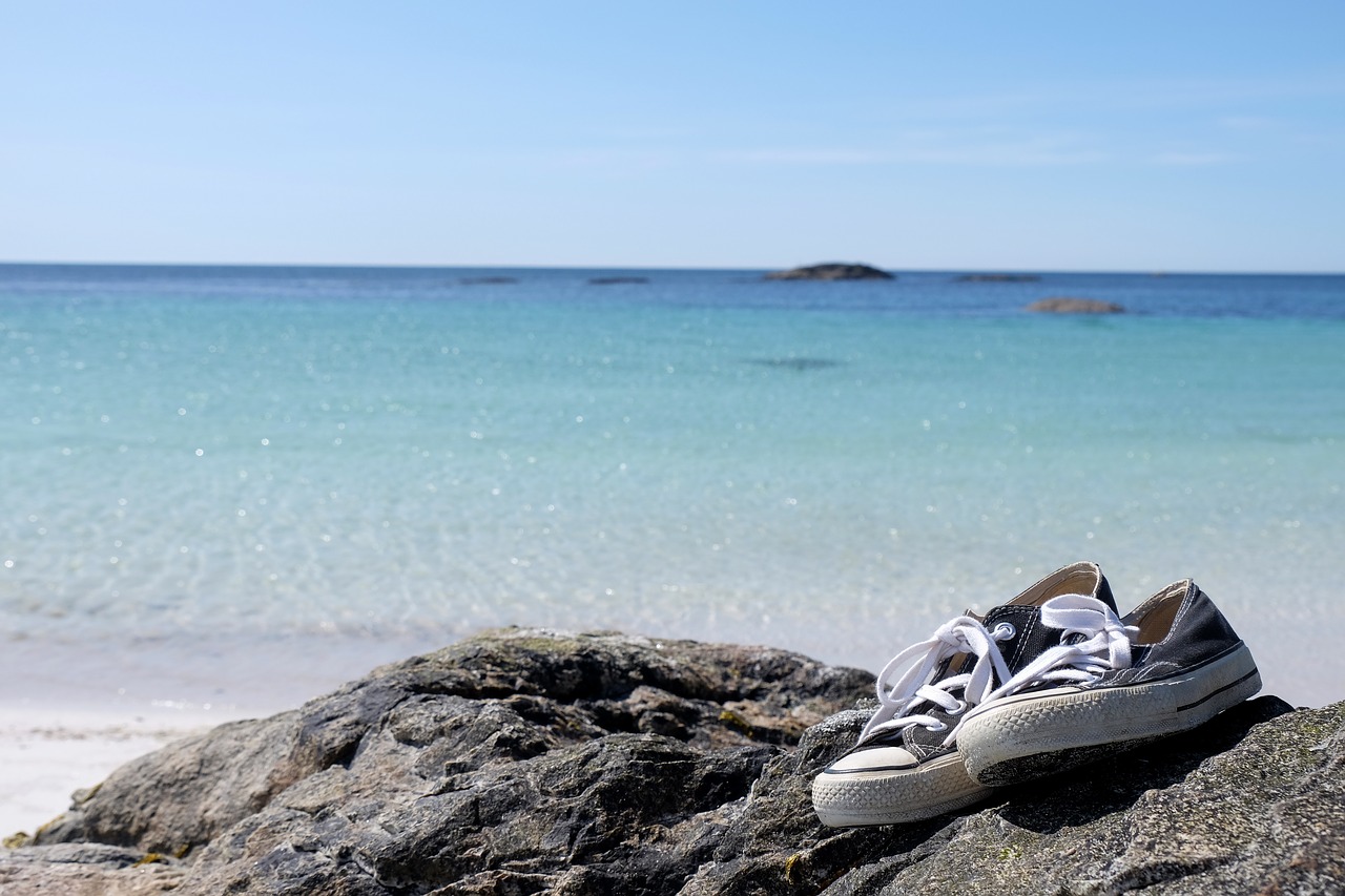 sneakers shoes ocean free photo