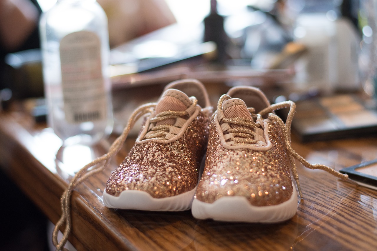 sneakers  rose gold  girl shoes free photo