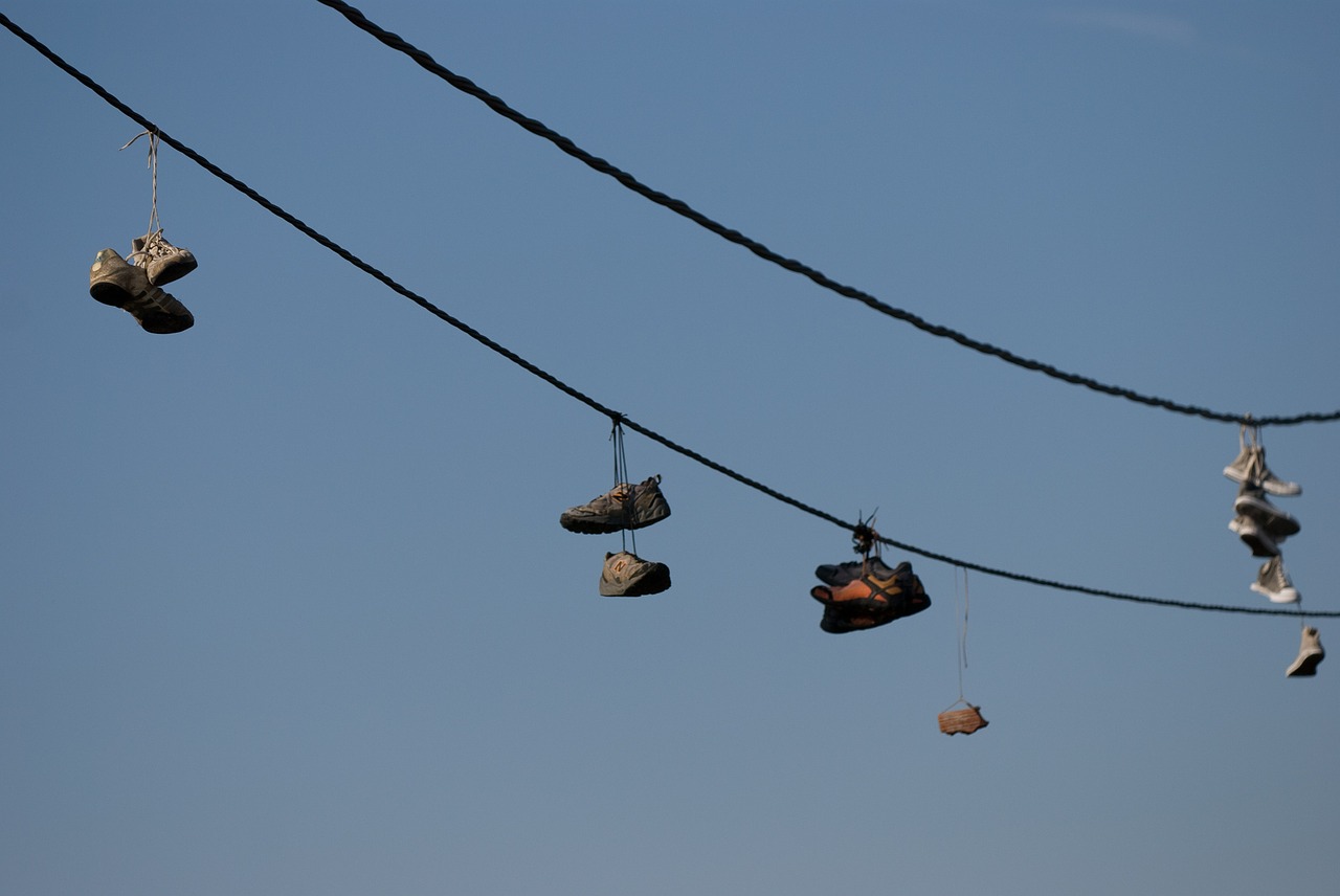 sneakers rope hanging free photo