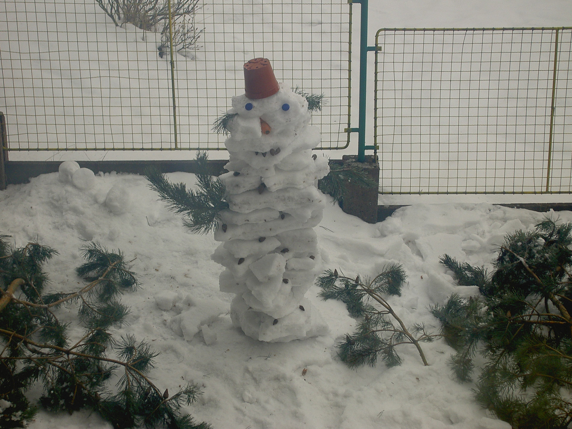 winter snow snowman free photo