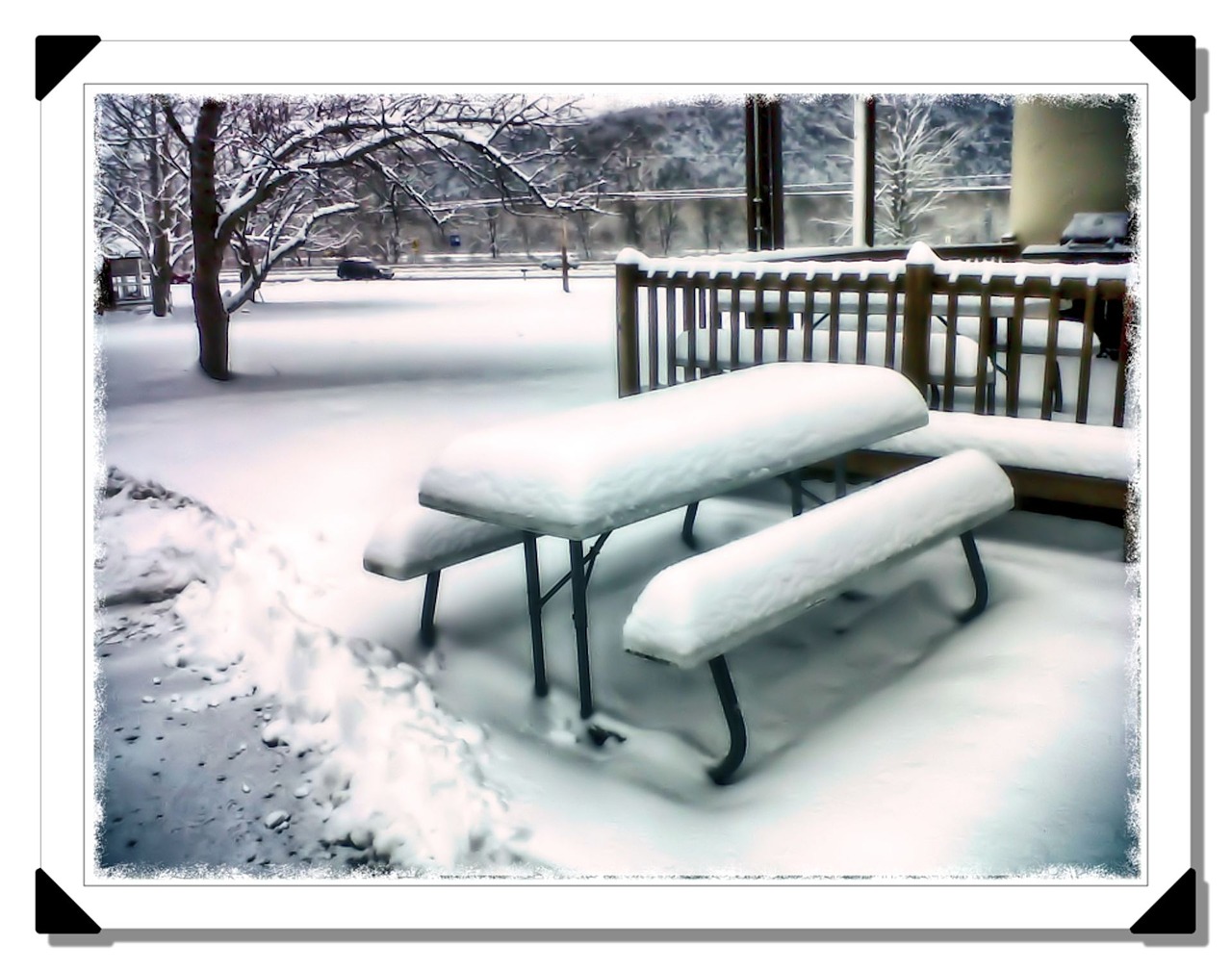 snow bench winter free photo