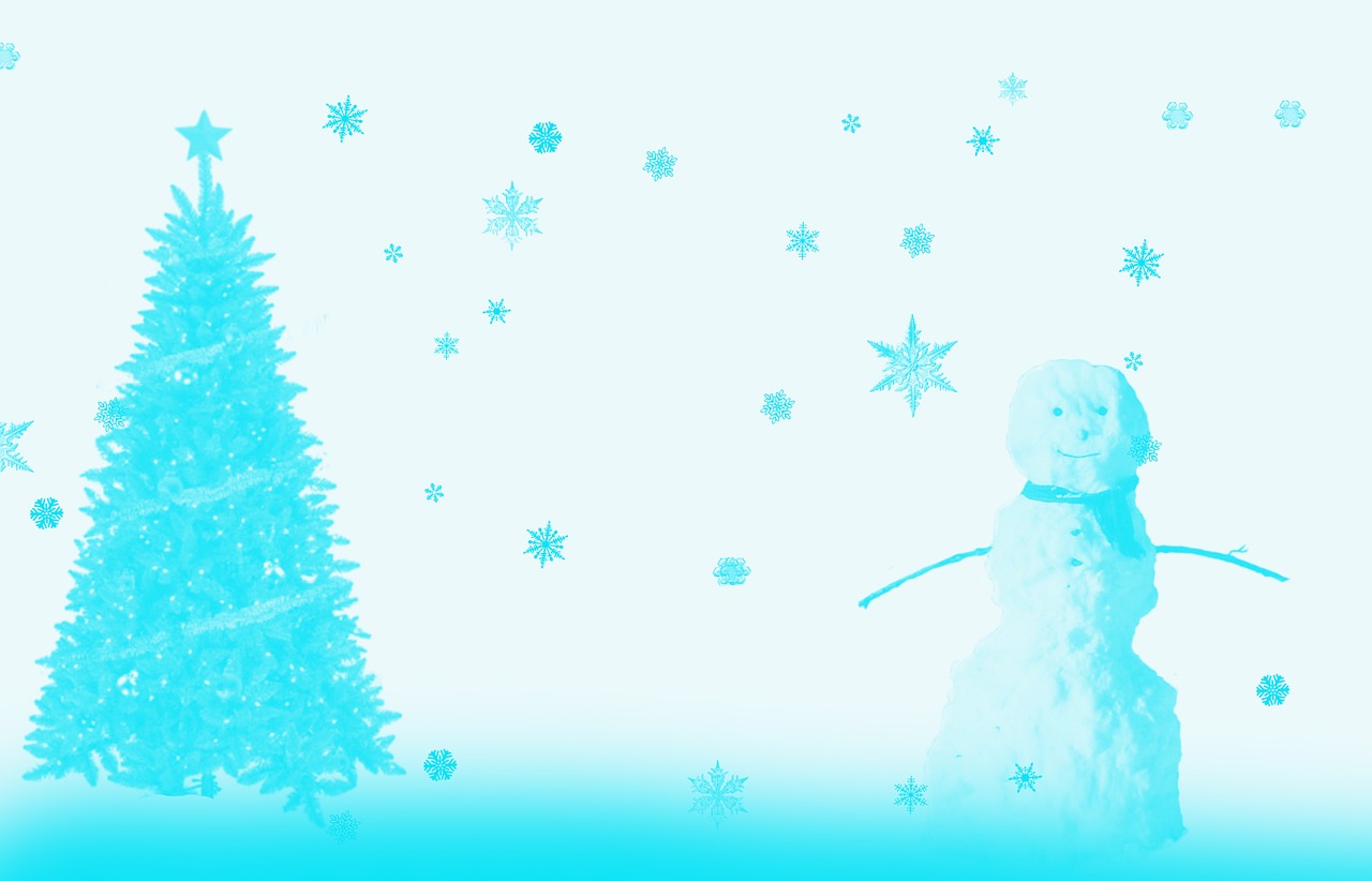 snow snowman christmas tree free photo