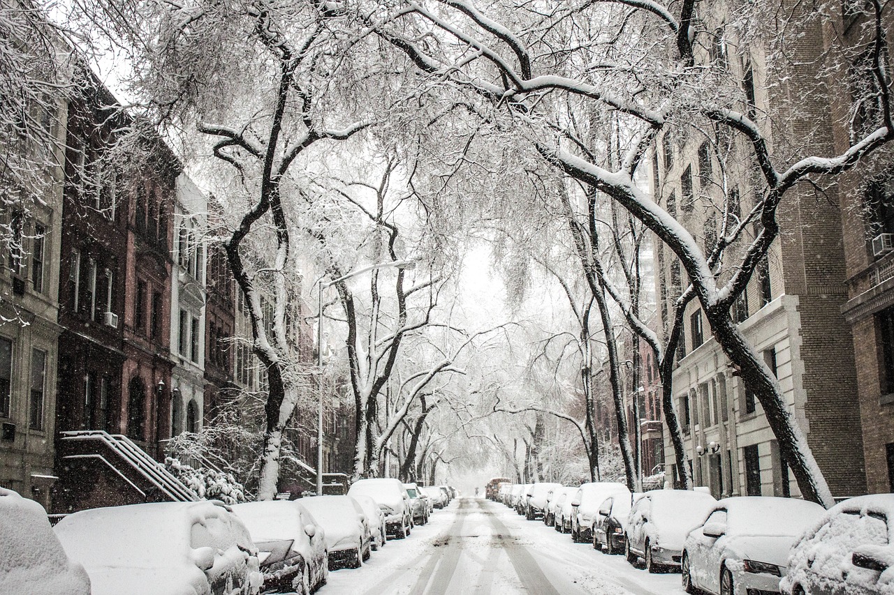 snow street townhouses free photo